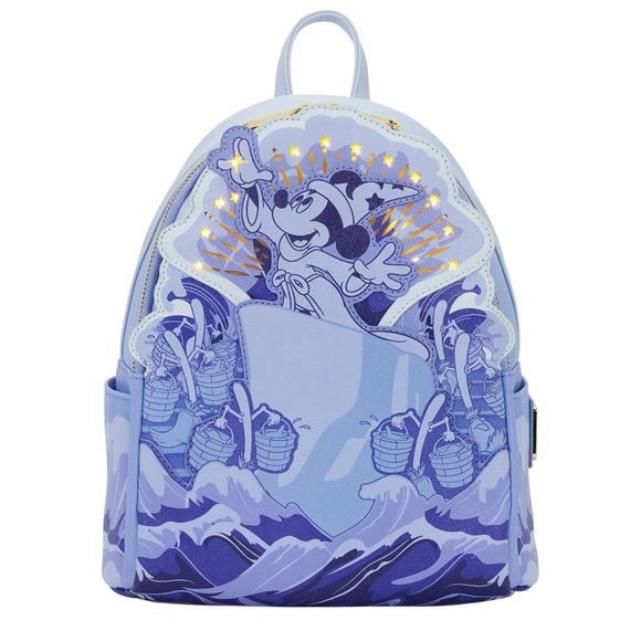Loungefly Handbags - NWT Loungefly Disney Fantasia Mickey Mouse Sorcerer Light Up Backpack